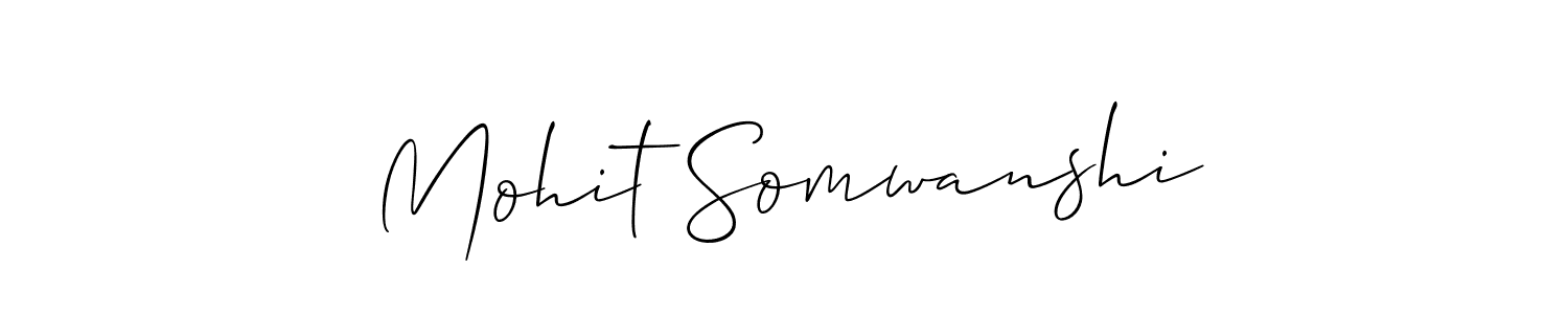 How to make Mohit Somwanshi name signature. Use Allison_Script style for creating short signs online. This is the latest handwritten sign. Mohit Somwanshi signature style 2 images and pictures png