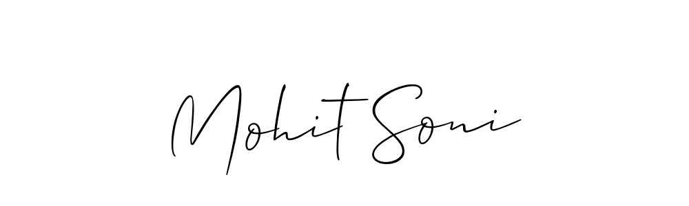 Make a short Mohit Soni signature style. Manage your documents anywhere anytime using Allison_Script. Create and add eSignatures, submit forms, share and send files easily. Mohit Soni signature style 2 images and pictures png