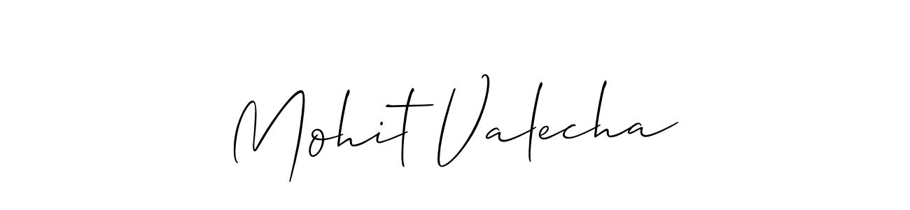 Create a beautiful signature design for name Mohit Valecha. With this signature (Allison_Script) fonts, you can make a handwritten signature for free. Mohit Valecha signature style 2 images and pictures png