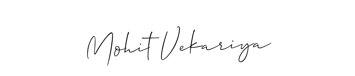 Make a beautiful signature design for name Mohit Vekariya. With this signature (Allison_Script) style, you can create a handwritten signature for free. Mohit Vekariya signature style 2 images and pictures png