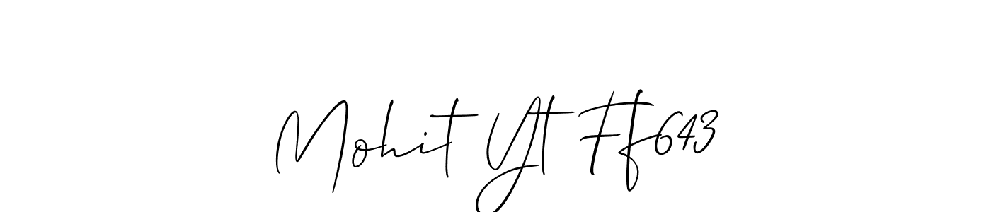 Allison_Script is a professional signature style that is perfect for those who want to add a touch of class to their signature. It is also a great choice for those who want to make their signature more unique. Get Mohit Yt Ff643 name to fancy signature for free. Mohit Yt Ff643 signature style 2 images and pictures png