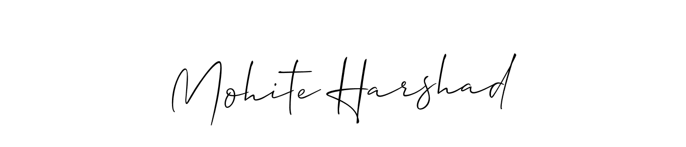 Use a signature maker to create a handwritten signature online. With this signature software, you can design (Allison_Script) your own signature for name Mohite Harshad. Mohite Harshad signature style 2 images and pictures png