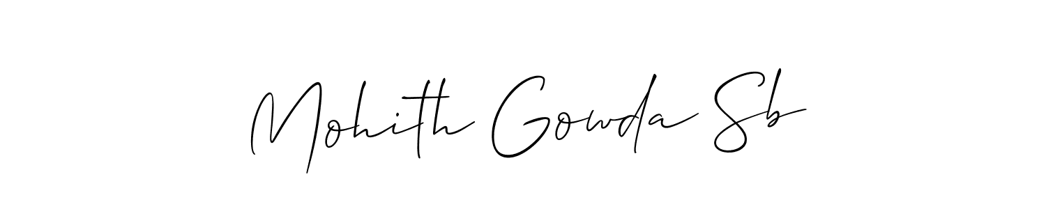 Similarly Allison_Script is the best handwritten signature design. Signature creator online .You can use it as an online autograph creator for name Mohith Gowda Sb. Mohith Gowda Sb signature style 2 images and pictures png