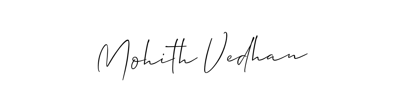 How to make Mohith Vedhan signature? Allison_Script is a professional autograph style. Create handwritten signature for Mohith Vedhan name. Mohith Vedhan signature style 2 images and pictures png