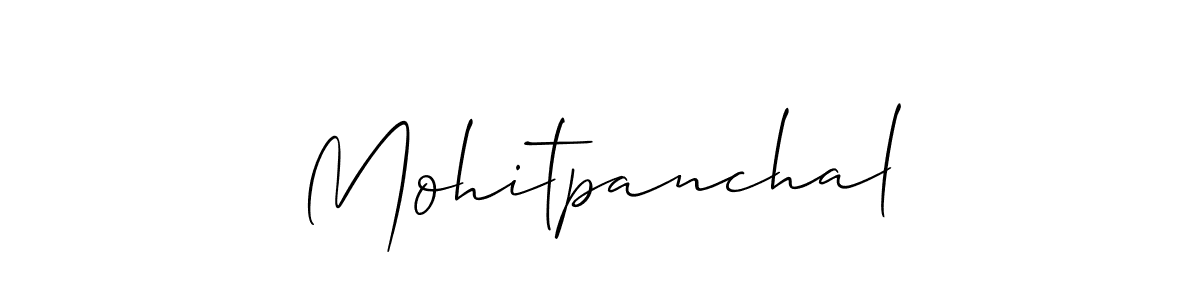 The best way (Allison_Script) to make a short signature is to pick only two or three words in your name. The name Mohitpanchal include a total of six letters. For converting this name. Mohitpanchal signature style 2 images and pictures png
