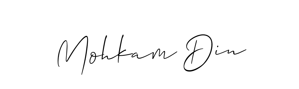 Also You can easily find your signature by using the search form. We will create Mohkam Din name handwritten signature images for you free of cost using Allison_Script sign style. Mohkam Din signature style 2 images and pictures png