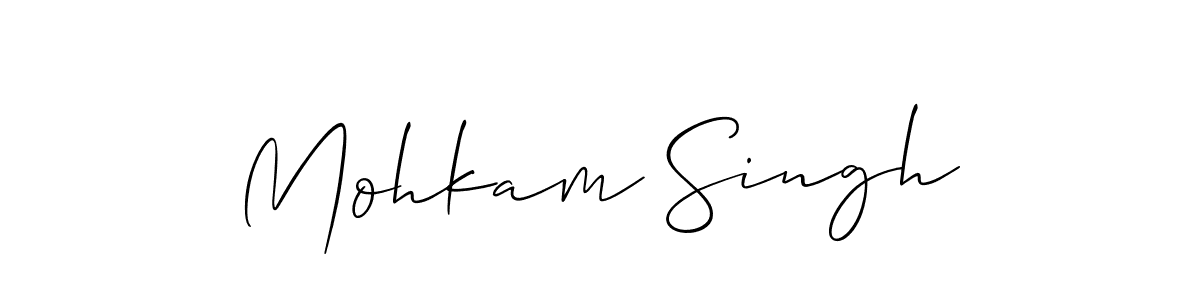 You should practise on your own different ways (Allison_Script) to write your name (Mohkam Singh) in signature. don't let someone else do it for you. Mohkam Singh signature style 2 images and pictures png