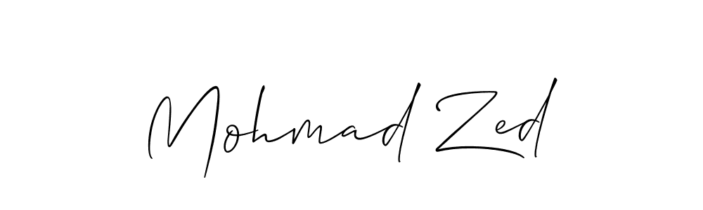 Use a signature maker to create a handwritten signature online. With this signature software, you can design (Allison_Script) your own signature for name Mohmad Zed. Mohmad Zed signature style 2 images and pictures png