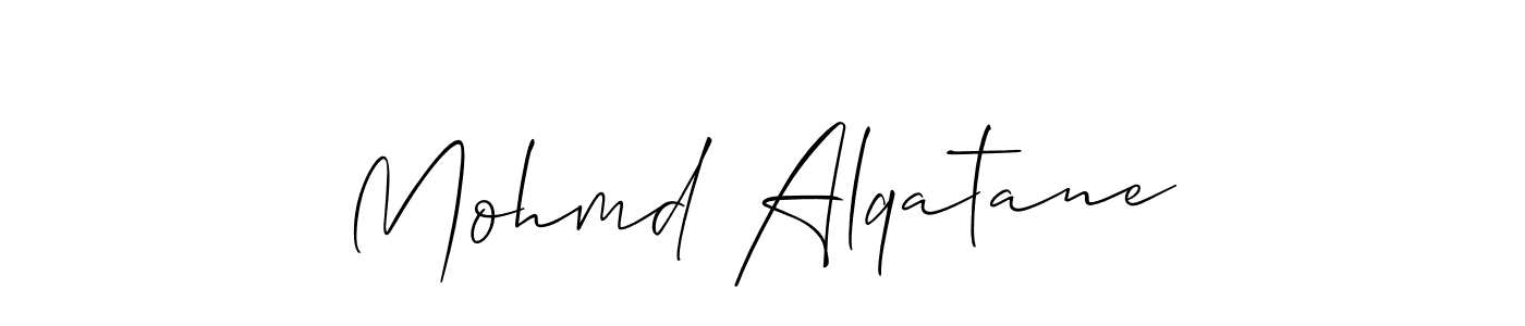 if you are searching for the best signature style for your name Mohmd Alqatane. so please give up your signature search. here we have designed multiple signature styles  using Allison_Script. Mohmd Alqatane signature style 2 images and pictures png