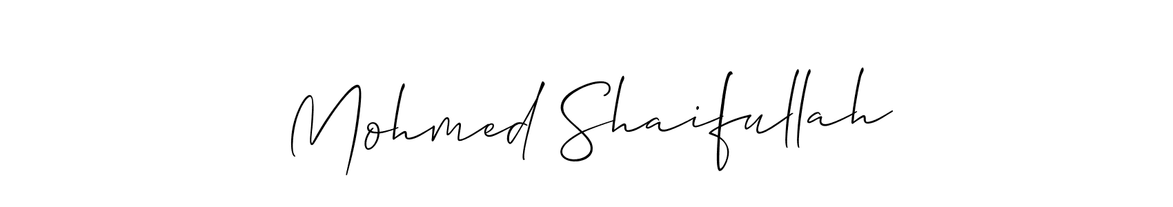 Also You can easily find your signature by using the search form. We will create Mohmed Shaifullah name handwritten signature images for you free of cost using Allison_Script sign style. Mohmed Shaifullah signature style 2 images and pictures png