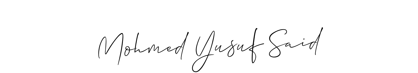 Make a beautiful signature design for name Mohmed Yusuf Said. With this signature (Allison_Script) style, you can create a handwritten signature for free. Mohmed Yusuf Said signature style 2 images and pictures png