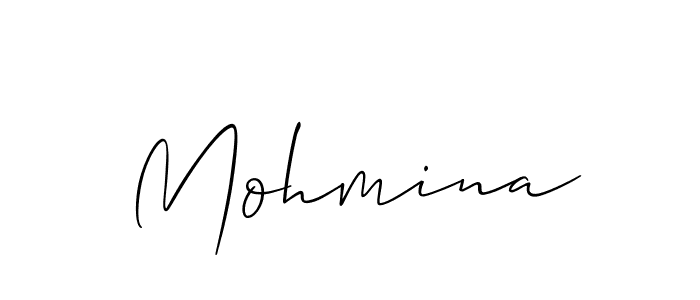 The best way (Allison_Script) to make a short signature is to pick only two or three words in your name. The name Mohmina include a total of six letters. For converting this name. Mohmina signature style 2 images and pictures png