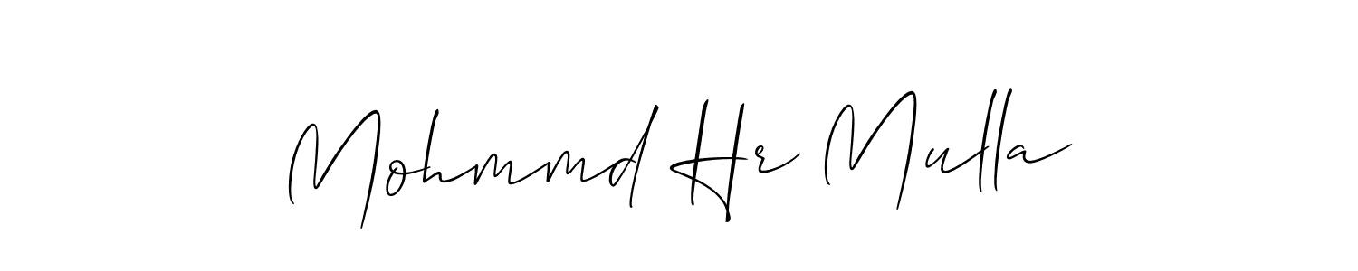 How to make Mohmmd Hr Mulla name signature. Use Allison_Script style for creating short signs online. This is the latest handwritten sign. Mohmmd Hr Mulla signature style 2 images and pictures png