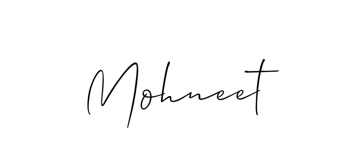 Create a beautiful signature design for name Mohneet. With this signature (Allison_Script) fonts, you can make a handwritten signature for free. Mohneet signature style 2 images and pictures png