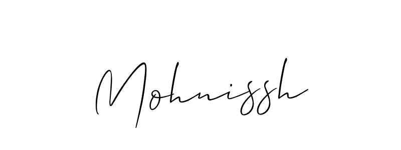 Design your own signature with our free online signature maker. With this signature software, you can create a handwritten (Allison_Script) signature for name Mohnissh. Mohnissh signature style 2 images and pictures png