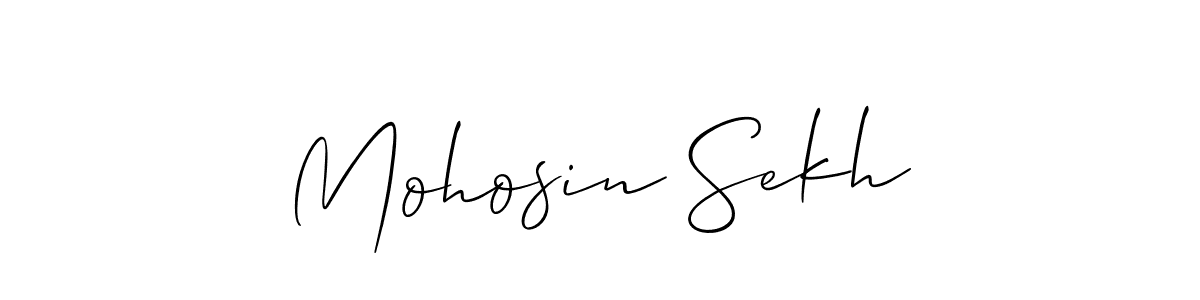 Create a beautiful signature design for name Mohosin Sekh. With this signature (Allison_Script) fonts, you can make a handwritten signature for free. Mohosin Sekh signature style 2 images and pictures png