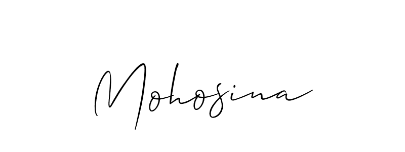 How to make Mohosina name signature. Use Allison_Script style for creating short signs online. This is the latest handwritten sign. Mohosina signature style 2 images and pictures png