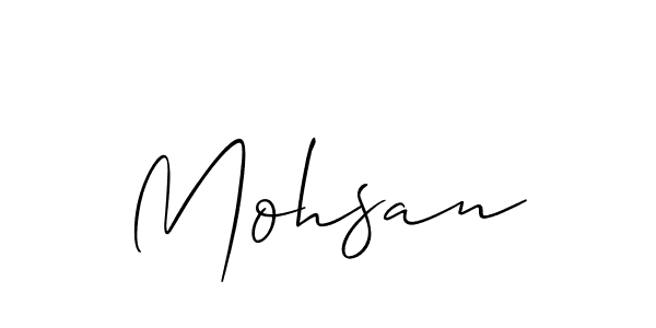 How to make Mohsan signature? Allison_Script is a professional autograph style. Create handwritten signature for Mohsan name. Mohsan signature style 2 images and pictures png