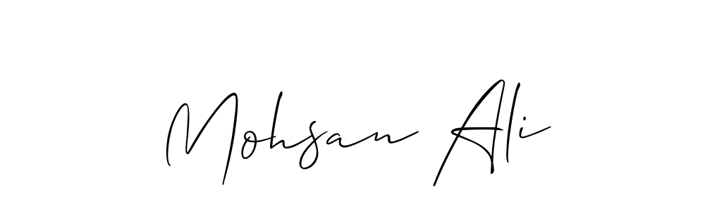 How to make Mohsan Ali signature? Allison_Script is a professional autograph style. Create handwritten signature for Mohsan Ali name. Mohsan Ali signature style 2 images and pictures png