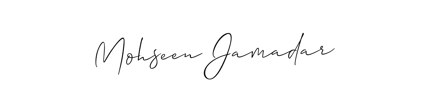 It looks lik you need a new signature style for name Mohseen Jamadar. Design unique handwritten (Allison_Script) signature with our free signature maker in just a few clicks. Mohseen Jamadar signature style 2 images and pictures png