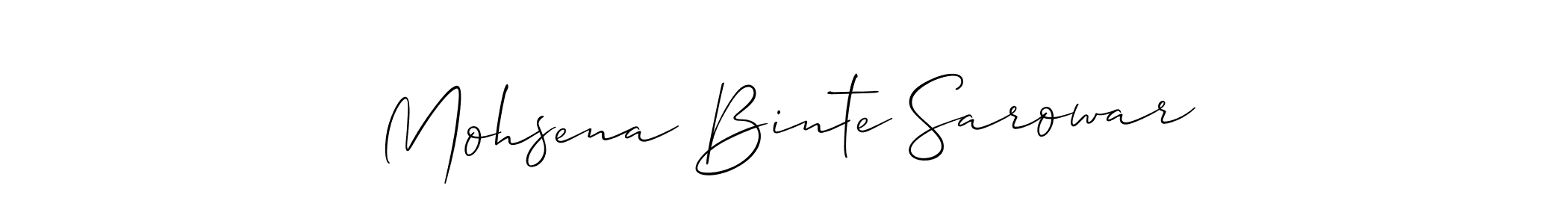You should practise on your own different ways (Allison_Script) to write your name (Mohsena Binte Sarowar) in signature. don't let someone else do it for you. Mohsena Binte Sarowar signature style 2 images and pictures png