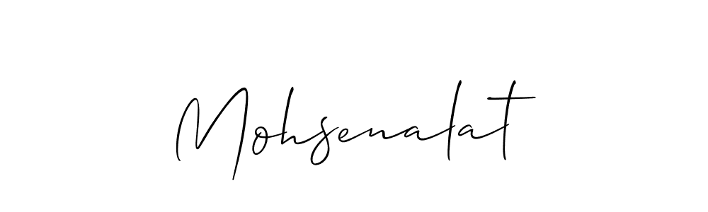 Use a signature maker to create a handwritten signature online. With this signature software, you can design (Allison_Script) your own signature for name Mohsenalat. Mohsenalat signature style 2 images and pictures png