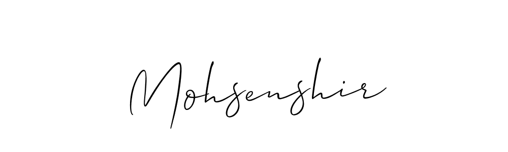 Make a beautiful signature design for name Mohsenshir. With this signature (Allison_Script) style, you can create a handwritten signature for free. Mohsenshir signature style 2 images and pictures png