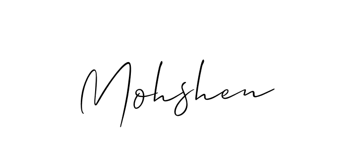 if you are searching for the best signature style for your name Mohshen. so please give up your signature search. here we have designed multiple signature styles  using Allison_Script. Mohshen signature style 2 images and pictures png