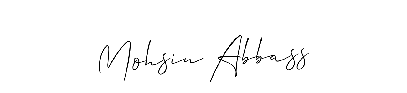 Make a beautiful signature design for name Mohsin Abbass. With this signature (Allison_Script) style, you can create a handwritten signature for free. Mohsin Abbass signature style 2 images and pictures png