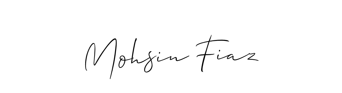 How to make Mohsin Fiaz signature? Allison_Script is a professional autograph style. Create handwritten signature for Mohsin Fiaz name. Mohsin Fiaz signature style 2 images and pictures png