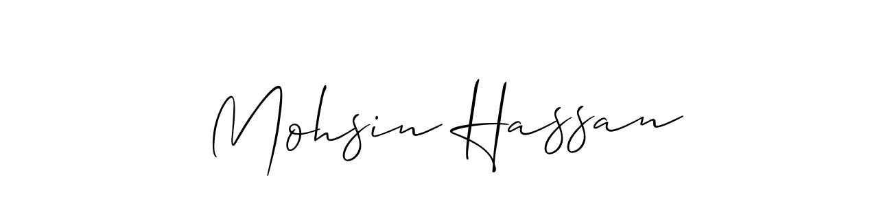 Create a beautiful signature design for name Mohsin Hassan. With this signature (Allison_Script) fonts, you can make a handwritten signature for free. Mohsin Hassan signature style 2 images and pictures png