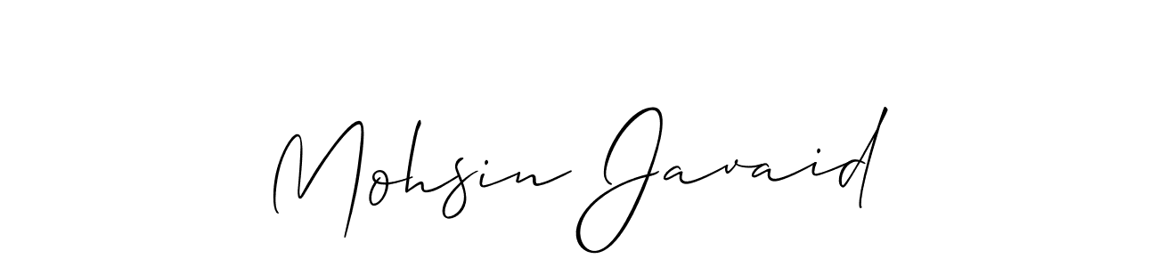 Also we have Mohsin Javaid name is the best signature style. Create professional handwritten signature collection using Allison_Script autograph style. Mohsin Javaid signature style 2 images and pictures png