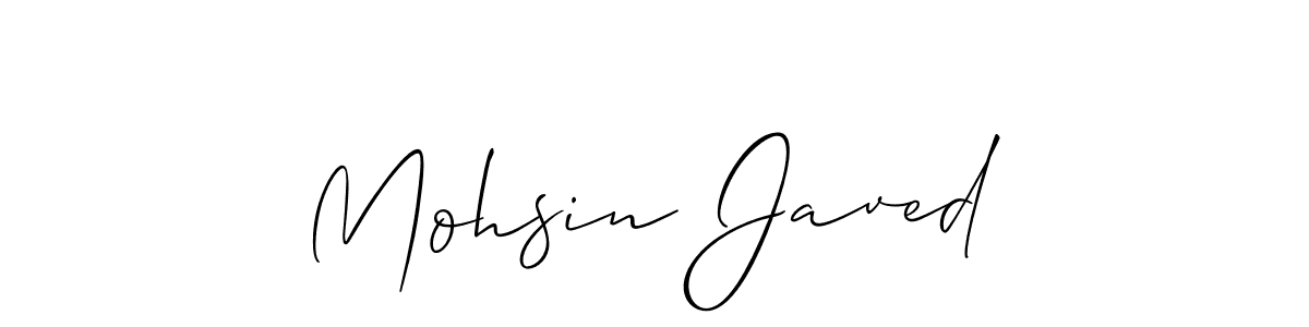 How to Draw Mohsin Javed signature style? Allison_Script is a latest design signature styles for name Mohsin Javed. Mohsin Javed signature style 2 images and pictures png