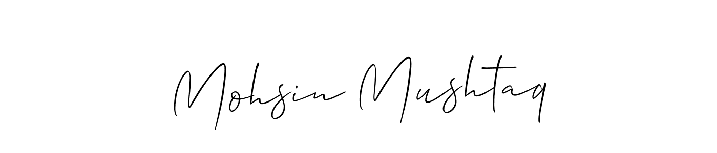 You should practise on your own different ways (Allison_Script) to write your name (Mohsin Mushtaq) in signature. don't let someone else do it for you. Mohsin Mushtaq signature style 2 images and pictures png