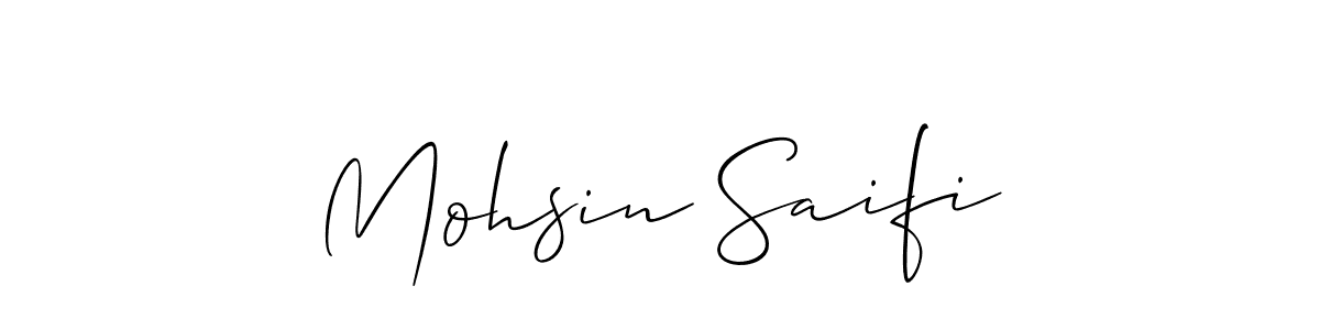 Allison_Script is a professional signature style that is perfect for those who want to add a touch of class to their signature. It is also a great choice for those who want to make their signature more unique. Get Mohsin Saifi name to fancy signature for free. Mohsin Saifi signature style 2 images and pictures png