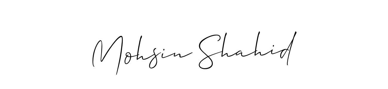 Create a beautiful signature design for name Mohsin Shahid. With this signature (Allison_Script) fonts, you can make a handwritten signature for free. Mohsin Shahid signature style 2 images and pictures png