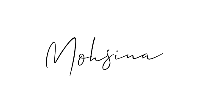 Design your own signature with our free online signature maker. With this signature software, you can create a handwritten (Allison_Script) signature for name Mohsina. Mohsina signature style 2 images and pictures png