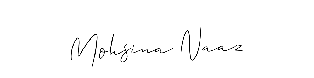 if you are searching for the best signature style for your name Mohsina Naaz. so please give up your signature search. here we have designed multiple signature styles  using Allison_Script. Mohsina Naaz signature style 2 images and pictures png