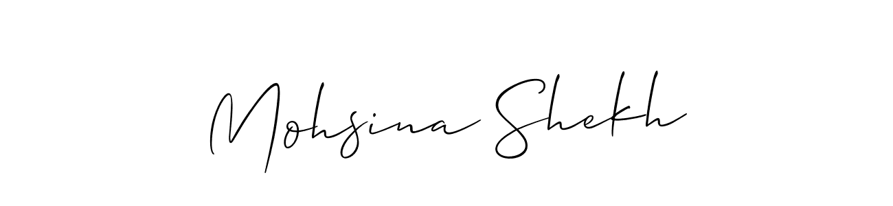 This is the best signature style for the Mohsina Shekh name. Also you like these signature font (Allison_Script). Mix name signature. Mohsina Shekh signature style 2 images and pictures png