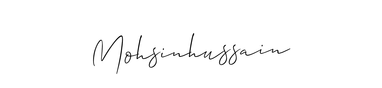 Make a beautiful signature design for name Mohsinhussain. With this signature (Allison_Script) style, you can create a handwritten signature for free. Mohsinhussain signature style 2 images and pictures png