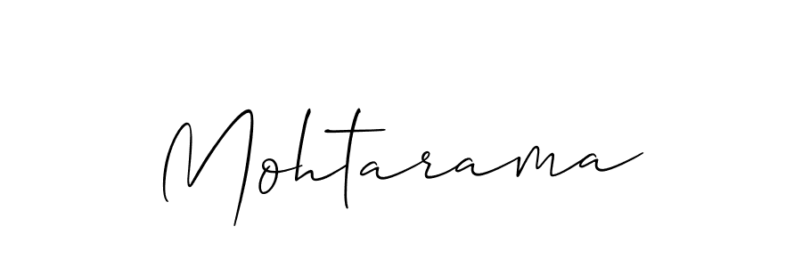 Use a signature maker to create a handwritten signature online. With this signature software, you can design (Allison_Script) your own signature for name Mohtarama. Mohtarama signature style 2 images and pictures png