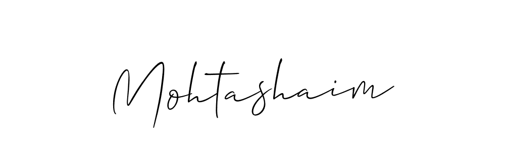 Make a beautiful signature design for name Mohtashaim. With this signature (Allison_Script) style, you can create a handwritten signature for free. Mohtashaim signature style 2 images and pictures png