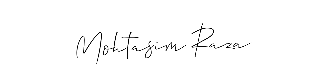 How to make Mohtasim Raza signature? Allison_Script is a professional autograph style. Create handwritten signature for Mohtasim Raza name. Mohtasim Raza signature style 2 images and pictures png