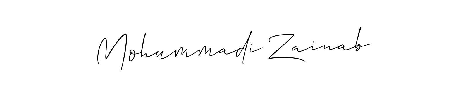 Make a short Mohummadi Zainab signature style. Manage your documents anywhere anytime using Allison_Script. Create and add eSignatures, submit forms, share and send files easily. Mohummadi Zainab signature style 2 images and pictures png