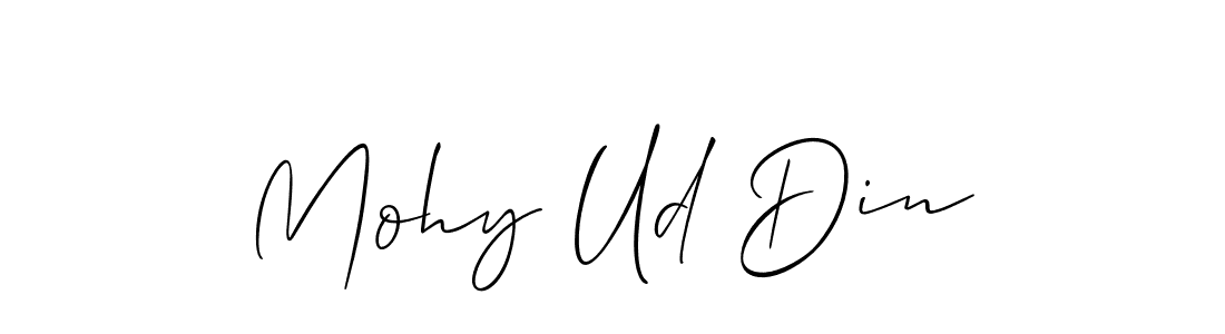 You should practise on your own different ways (Allison_Script) to write your name (Mohy Ud Din) in signature. don't let someone else do it for you. Mohy Ud Din signature style 2 images and pictures png