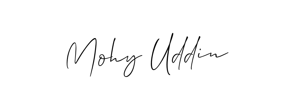 Also You can easily find your signature by using the search form. We will create Mohy Uddin name handwritten signature images for you free of cost using Allison_Script sign style. Mohy Uddin signature style 2 images and pictures png