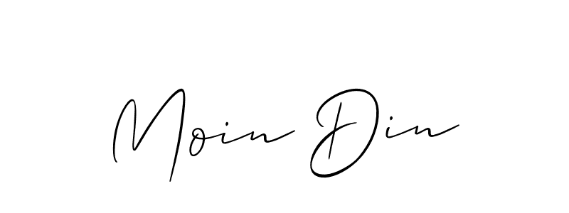 Also You can easily find your signature by using the search form. We will create Moin Din name handwritten signature images for you free of cost using Allison_Script sign style. Moin Din signature style 2 images and pictures png