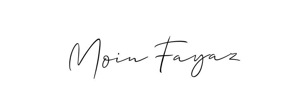 Moin Fayaz stylish signature style. Best Handwritten Sign (Allison_Script) for my name. Handwritten Signature Collection Ideas for my name Moin Fayaz. Moin Fayaz signature style 2 images and pictures png