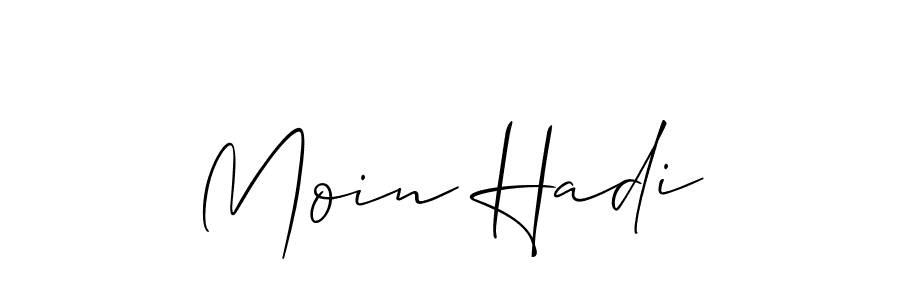 Similarly Allison_Script is the best handwritten signature design. Signature creator online .You can use it as an online autograph creator for name Moin Hadi. Moin Hadi signature style 2 images and pictures png