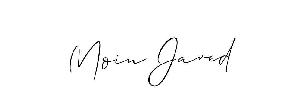 Moin Javed stylish signature style. Best Handwritten Sign (Allison_Script) for my name. Handwritten Signature Collection Ideas for my name Moin Javed. Moin Javed signature style 2 images and pictures png